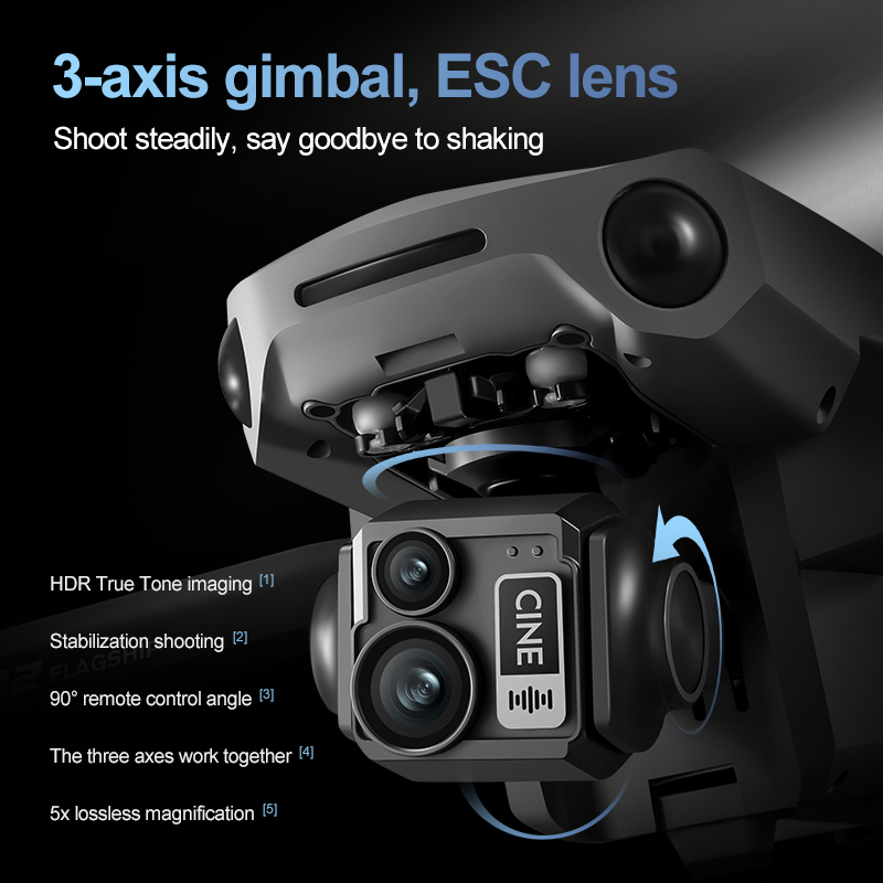 8K 3 Axis Gimbal Brushless 7.2 - Drone Rc With Screen recension och pris