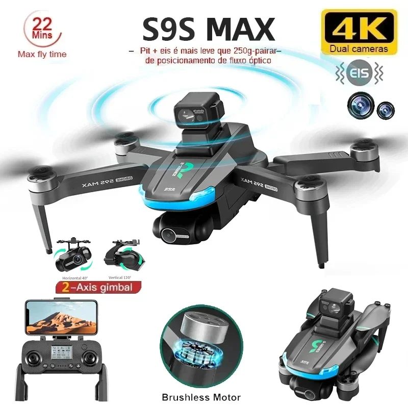 NEW S9S MAX MINI Drone 4K 2-Ax - Drone Rc With Screen recension och pris