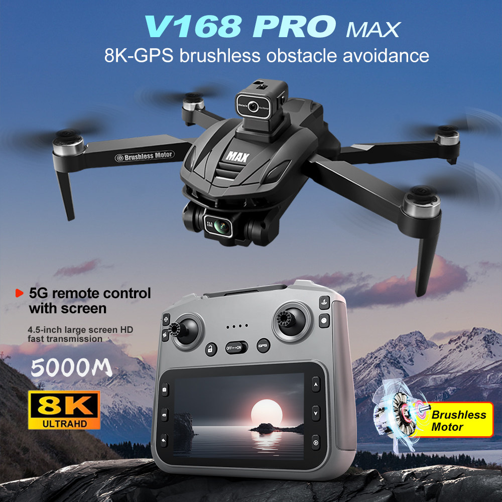 V168 PRO Max GPS Drone 8K Prof - Drone Rc With Screen recension och pris